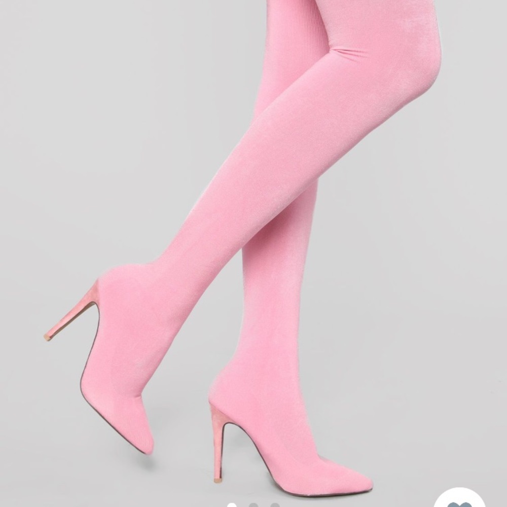 Pink Thigh High Boots